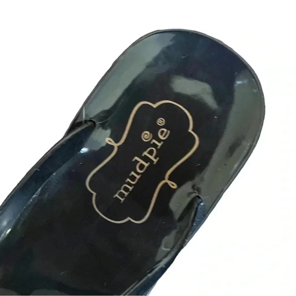 MUDPIE Black w/White Flower Jelly Flip Flops Sandals size EUR 37 / US 6.5 - Picture 4 of 5